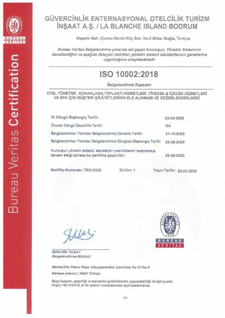 ISO 10002 Misafir Memnuniyeti Yönetim Sistemi