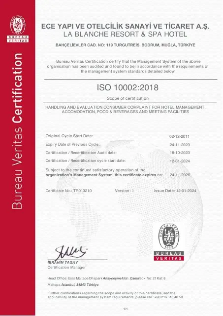 ISO 10002 Müşteri Memnuniyeti Yönetim Sistemi Belgesi